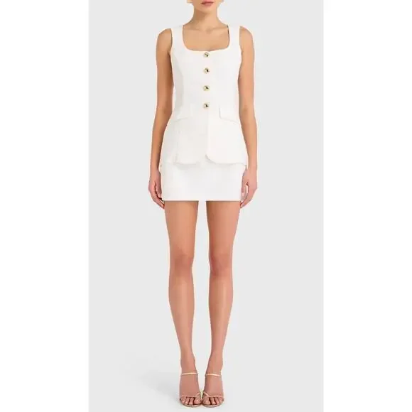 NEW NWT Amanda Uprichard Kya Romper White size Small - Picture 2 of 8